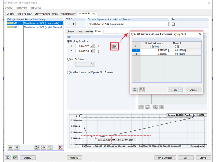 Konverze Lehrova útlumu na Rayleighovy koeficienty