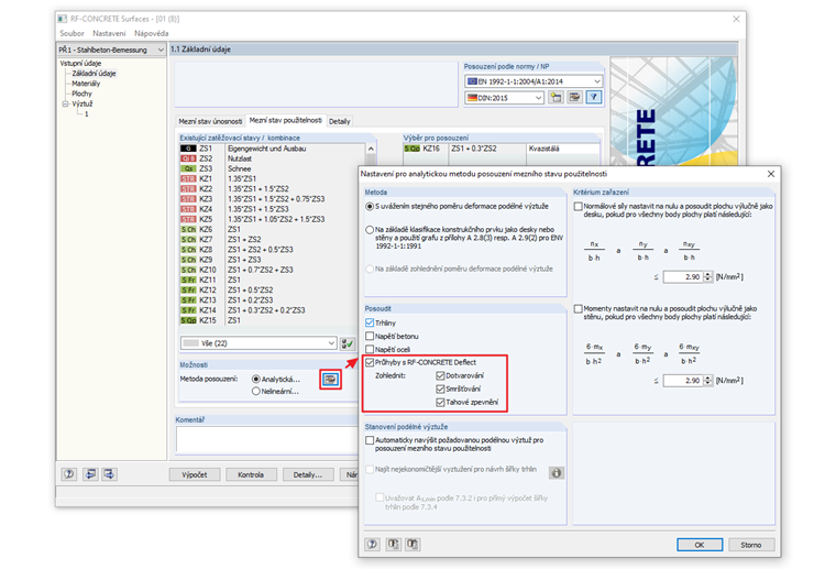 Zohlednění dotvarování a smršťování na příkladu RF-CONCRETE Deflect