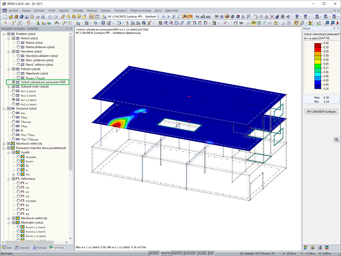 Výztuž pro výpočet deformací