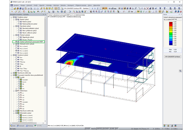 Výztuž pro výpočet deformací