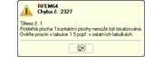 Chybové hlášení "Nelze najít plochu proti kontaktní ploše"