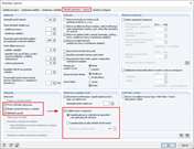 Výjimečné zpracování prutů v globálních parametrech výpočtu