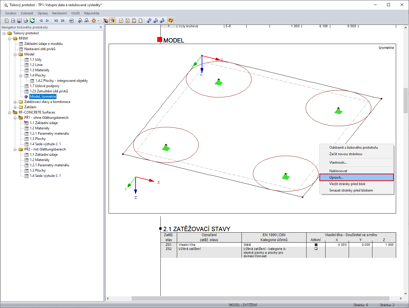 Kliknutí pravým tlačítkem myši na obrázek v tiskovém protokolu