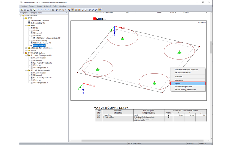 Kliknutí pravým tlačítkem myši na obrázek v tiskovém protokolu