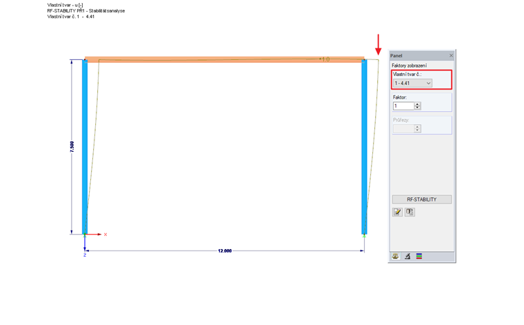 Zobrazení tvaru vybočení