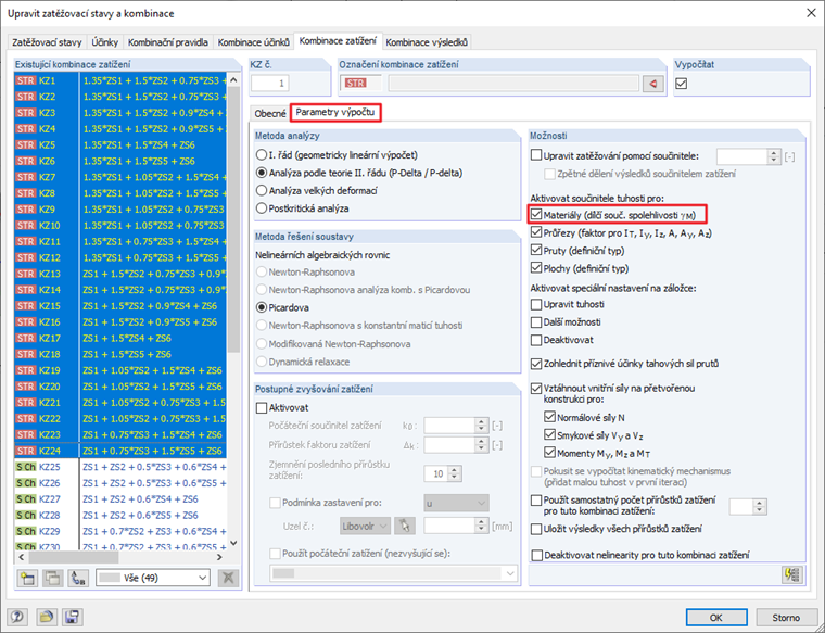 Redukce tuhosti dílčím součinitelem spolehlivosti