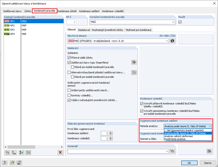 Metoda analýzy - kombinace