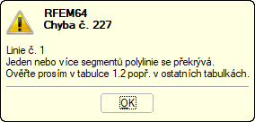 Chybové hlášení "Jeden nebí více segmentů polylinie se překrývá."