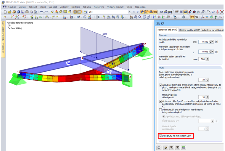 Deformace při aktivaci Možnost