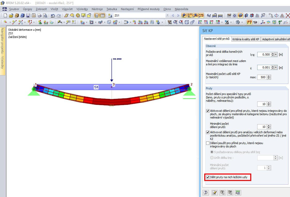Deformace při aktivaci Možnost