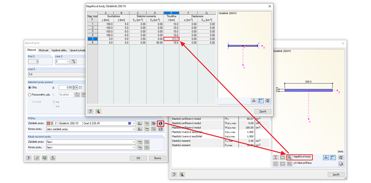 Napěťové body masivního průřezu