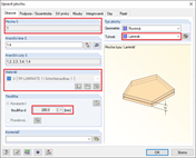 Dialog "Upravit plochu" plochy č. 1 s tuhostí z přídavného modulu RF-LAMINATE [*S14647729*]