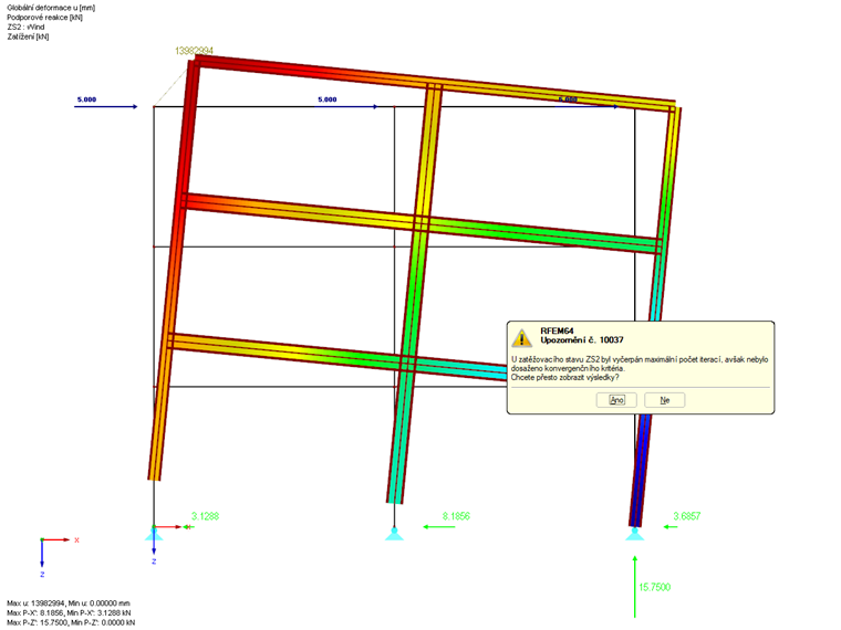 Klopení systému při vodorovném zatížení
