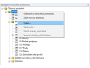 Otevření výběru tiskového protokolu z místní nabídky