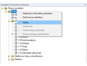 Otevření výběru tiskového protokolu z místní nabídky
