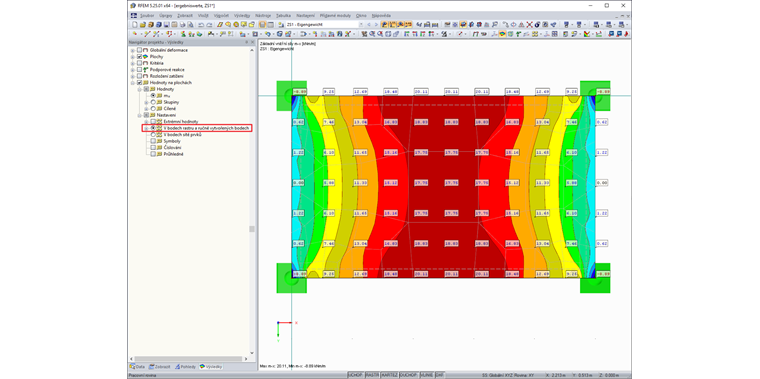 "Hodnoty na plochách" v bodech rastru a ručně vytvořených bodech