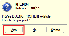 Bezpečnostní dotaz pro přepsání průřezu