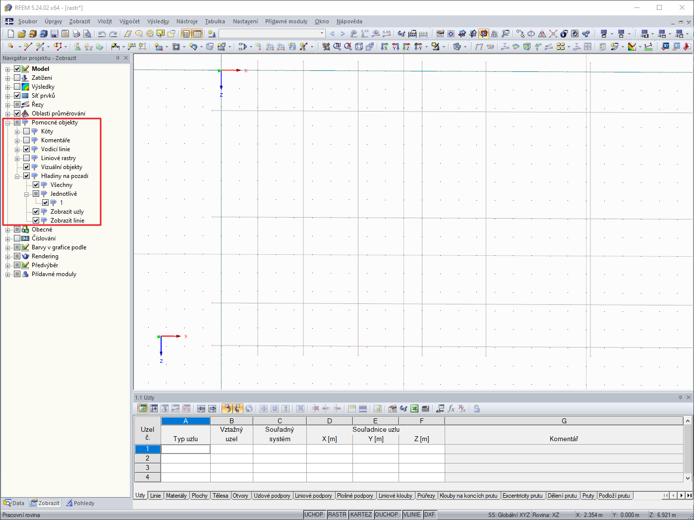 Viditelnosti hladin na pozadí