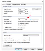 Parametry simulace