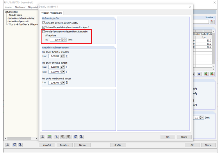 porušení smykem ve vlepené kontaktní ploše