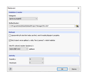 Možnosti programu Správce projektů
