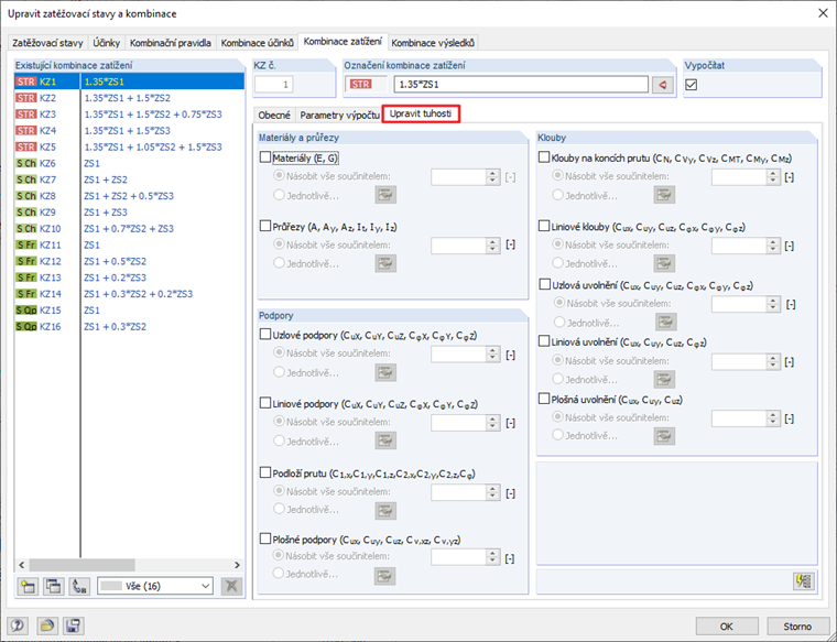 Úpravy pro podpory a klouby
