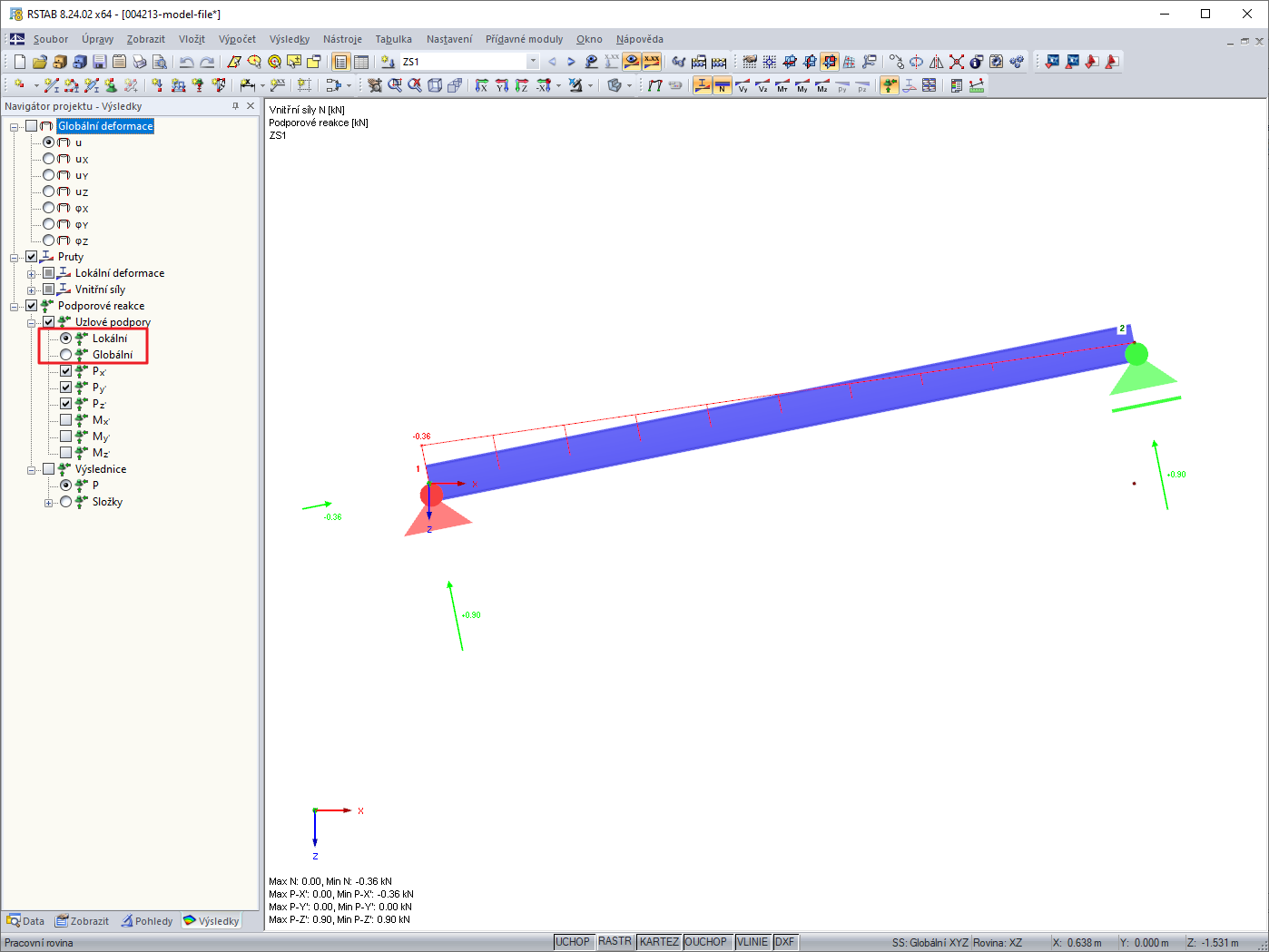 Lokální a globální podporové reakce