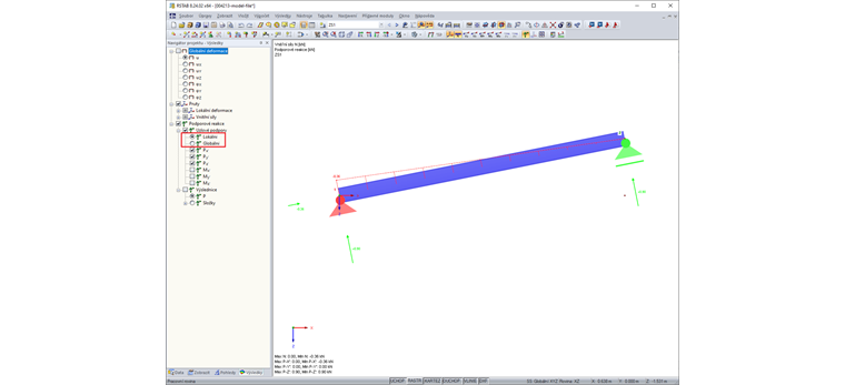 Lokální a globální podporové reakce