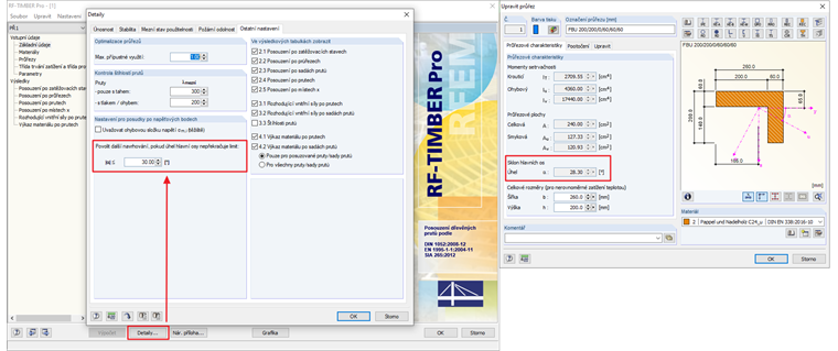Detaily v přídavném modulu RF-TIMBER Pro