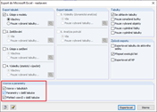 Export do Microsoft Excel - nastavení