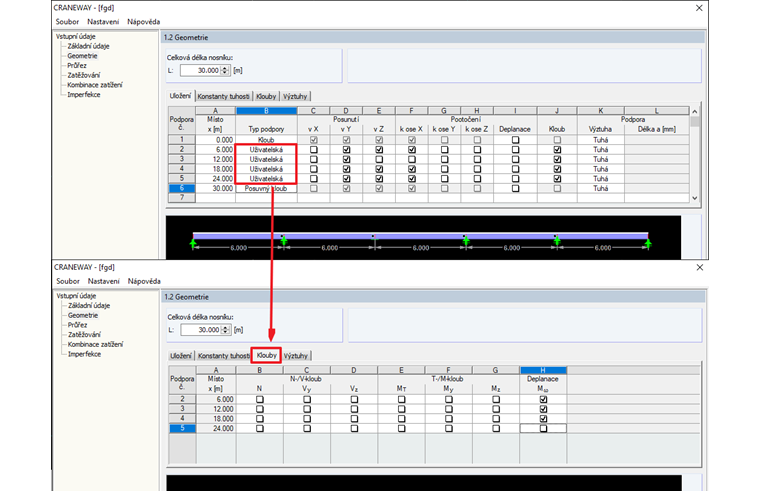 Uživatelsky definované klouby