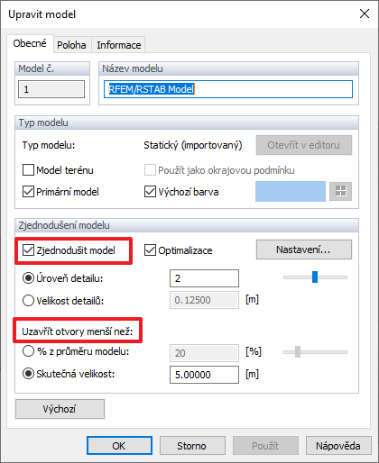 Zadání otvorů v programu RWIND Simulation
