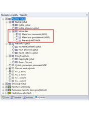 Navigátor Výsledky pro výsledky z přídavného modulu RF-CONCRETE Surfaces