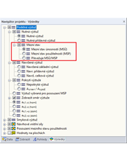 Navigátor Výsledky pro výsledky z přídavného modulu RF-CONCRETE Surfaces