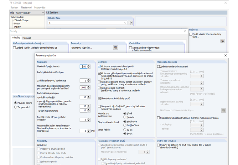 Výpočetní parametr STAGES