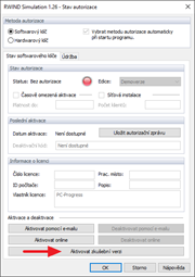 Aktivace zkušební licence