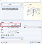 Pevná podpora plochy ve směru x a y