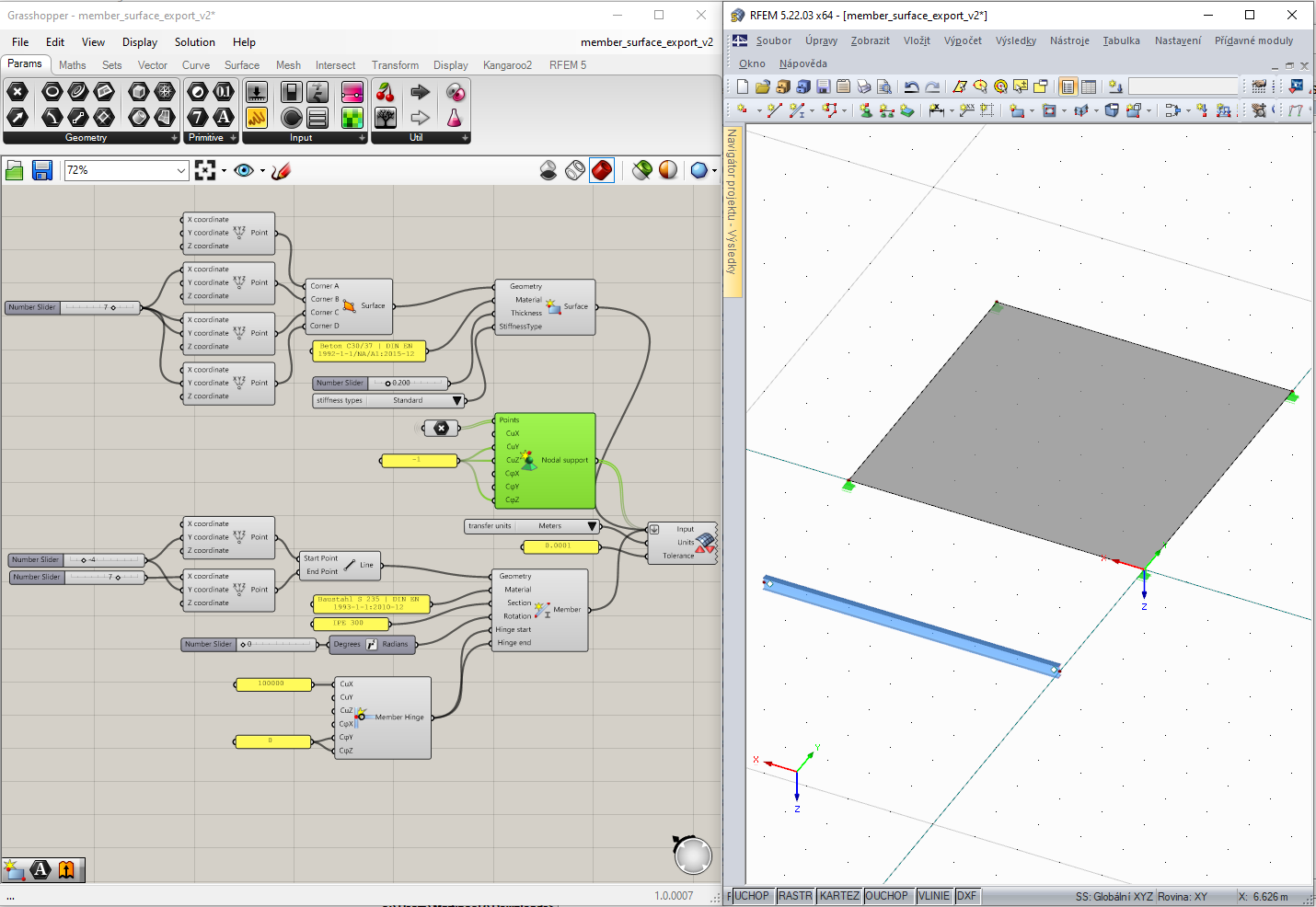 Export von Grasshopper nach RFEM