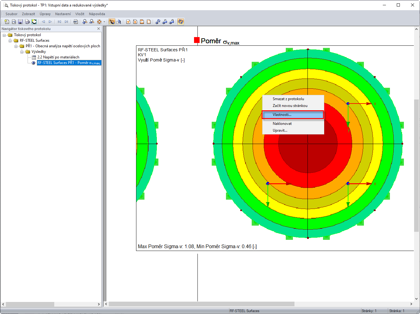 Zobrazení stupnice barev