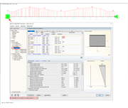 Výsledkový dialog 2.4, se znázorněnou nutnou výztuží po místech x
