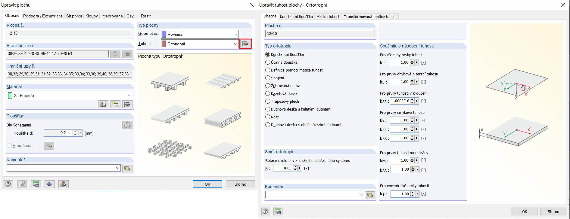 Vlastnosti fasádních ploch
