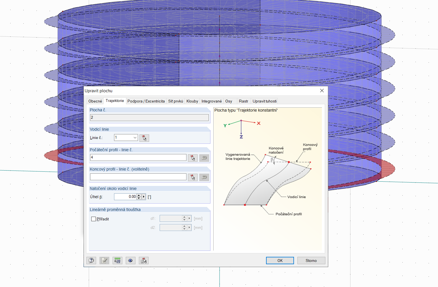 Vlastnosti tažené plochy