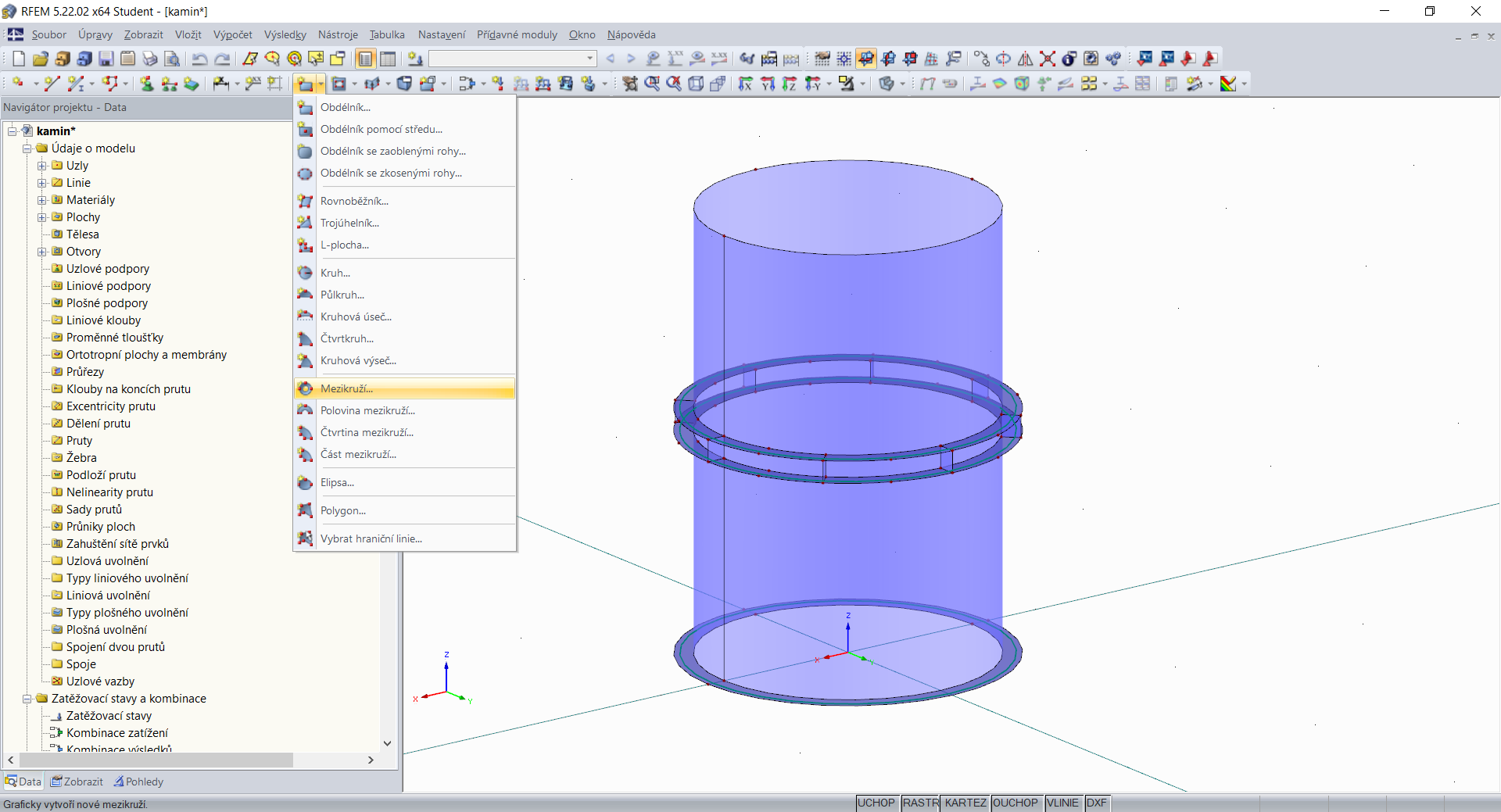 Vytvoření rovinného mezikruží