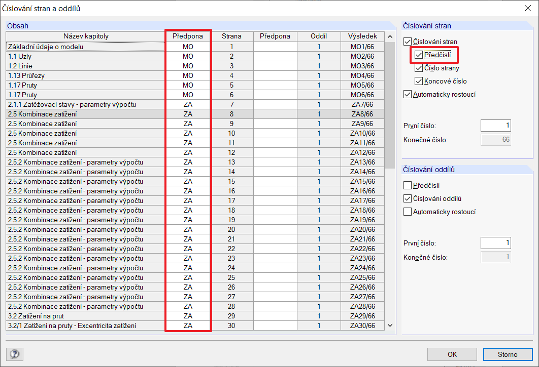 Pokročilé nastavení detailů