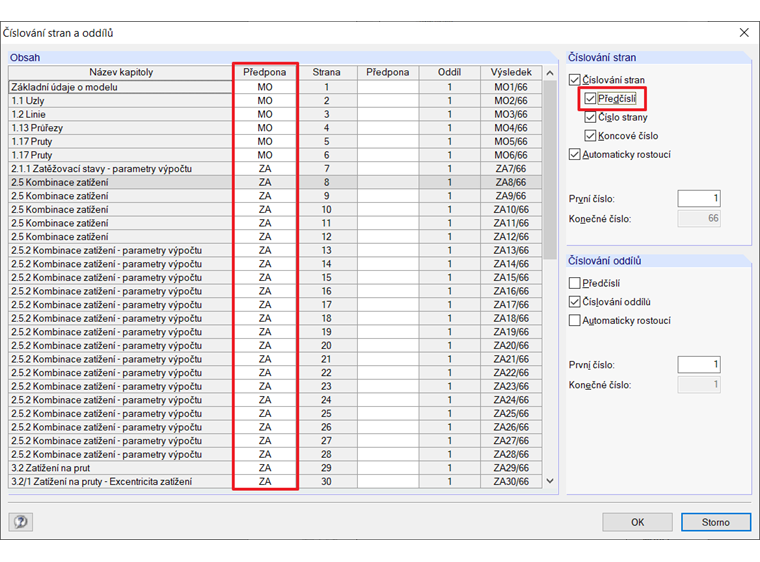 Pokročilé nastavení detailů