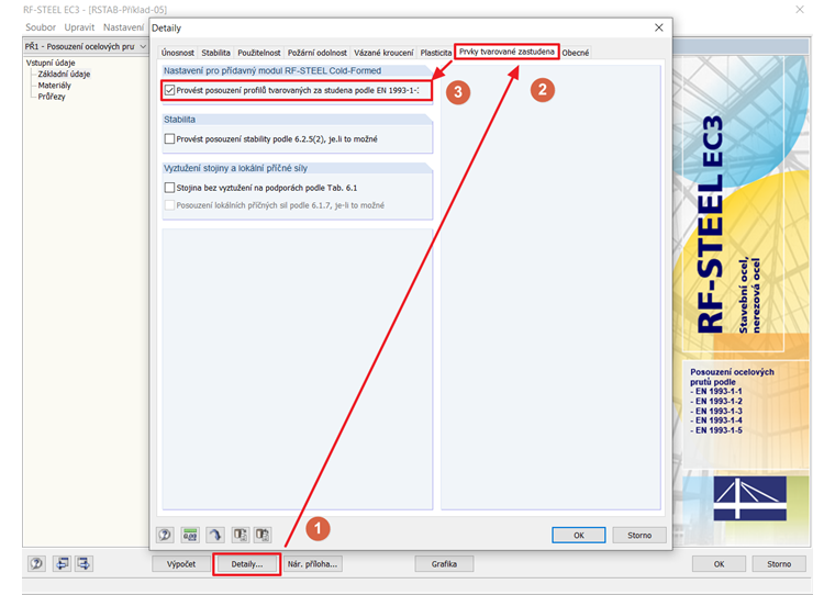 Aktivace rozšíření modulu RF-/STEEL Cold-Formed Sections