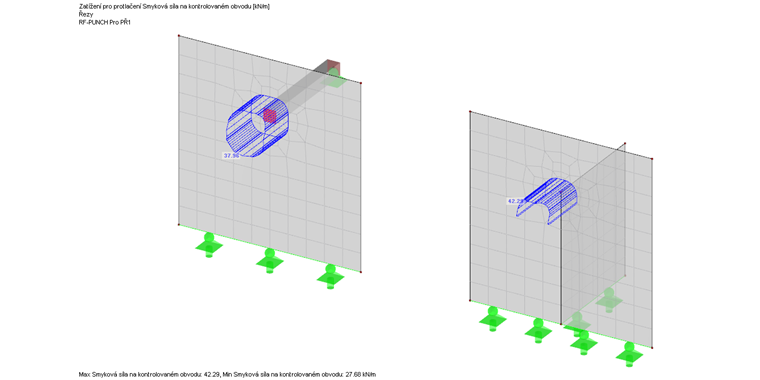 Posouzení na protlačení na svislých stěnách