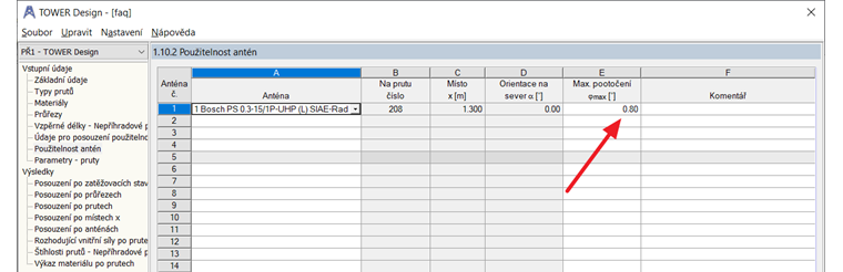 Okno 1.10.2 - Použitelnost antén