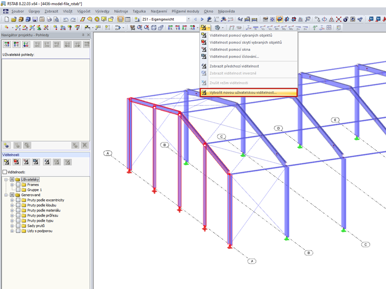 Tlačítko "Vytvořit novou uživatelskou viditelnost"