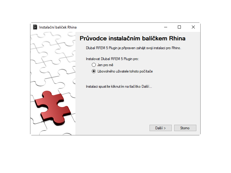Průvodce instalací balíčku Rhino